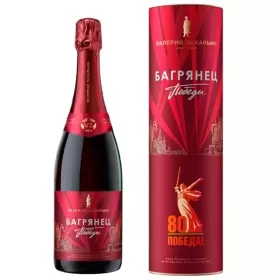 Вино игристое ЗГУ Крым Валерий Захарьин БАГРЯНЕЦ ПОБЕДЫ в подарочной тубе